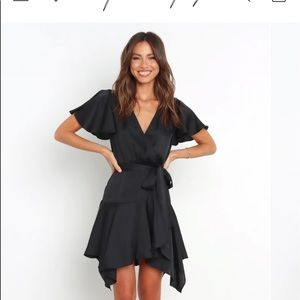 NWT Black petal and pup wedding guest dress